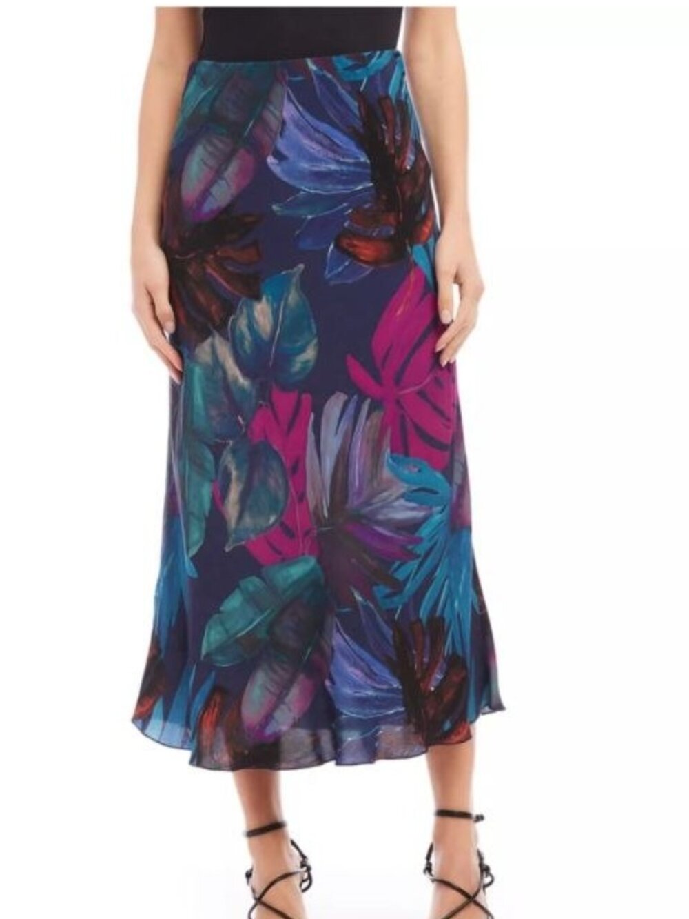 $148 Karen Kane Women's Bias Cut Midi Skirt Size M